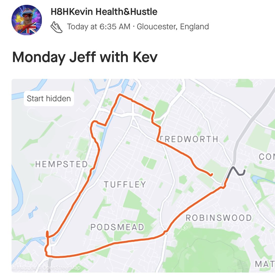 kcgp1963's tweet photo. Monday morning Jeff with Kev 5-10km group, scenery was fab, company was great and the distance was easy when you #runtalkrun @gloshospitals @NHSGlos @GlosHealthNHS @One_Glos @FabNHSStuff 💙living for the day and not for tomorrow 💙and we are set up for a days work💙 https://t.co/23U8yafKjw