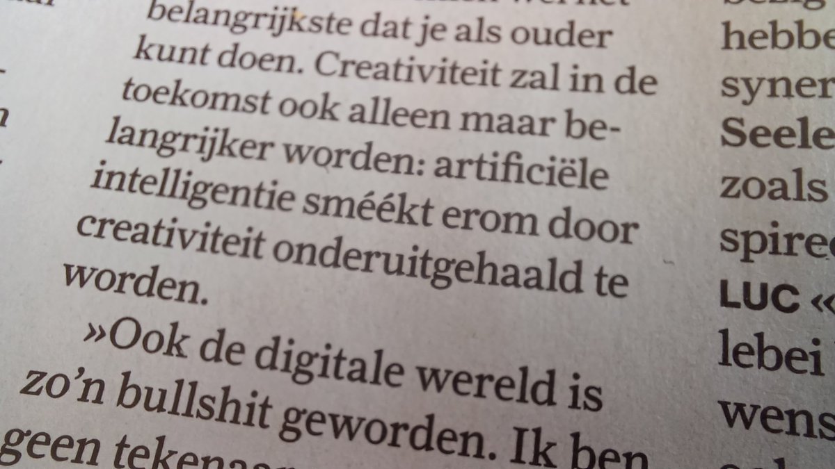 Dank je, Kama <a href="/LucZeebroek/">Kamagurka</a>, om het zo raak te formuleren in <a href="/Humo/">humo</a>. #AI is gewoon nog meer eenheidsworst.