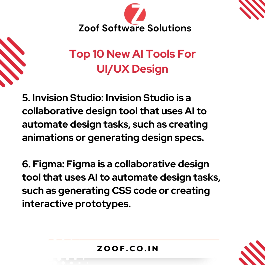 ZoofInc's tweet image. Top 10 New AI Tools For UI/UX Design
.
✔️Feel free to ask any query at info@zoof.co.in
✔️For more detail visit: zoof.co.in
.
.
#UIUXDesign #UXDesignTools #UIUXTools #uiux #webdesign #design #userinterface #appdesign #dribbble #graphicdesign #websitedesign #behance