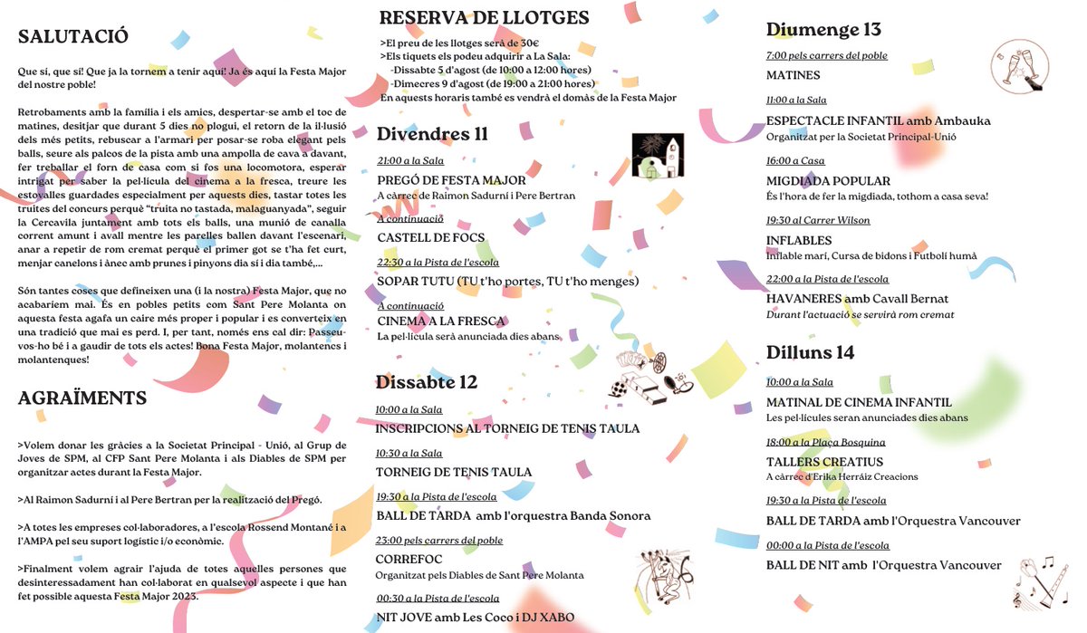 ❗️Sant Pere Molanta pren aquesta setmana el relleu de les festes majors del municipi

✅La programació s’inicia divendres i inclou la recuperació del Correfoc, la Nit Jove, el canvi d’horari de la Cercavila i el monòleg de Magí Garcia

ℹ️   olerdola.cat/news/sant-pere…