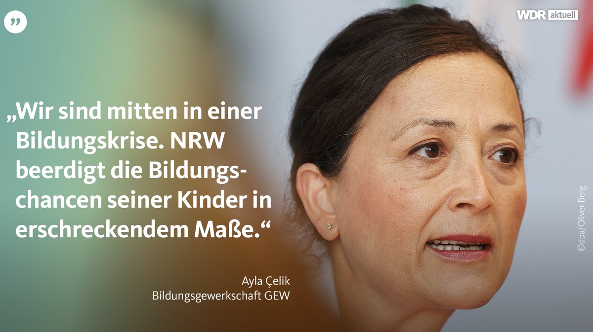 WDRaktuell's tweet photo. Zum heutigen Start ins neue Schuljahr spricht @AylaCelikGEWNRW von der Bildungsgewerkschaft @GEW_NRW von einer "Bildungskrise" und fordert die NRW-Landesregierung zum Handeln auf. https://t.co/YmjlxksBUk https://t.co/IP9hUix5Sm