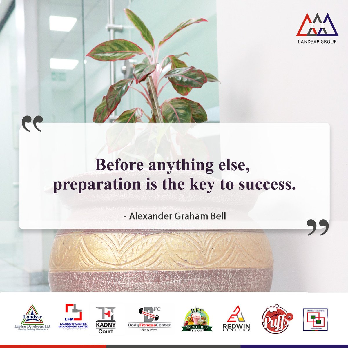 LFMANAGEMENT09's tweet photo. Indeed Preparation is the key to success. #MondayMotivation #QuoteOfTheWeek https://t.co/QFYZrvAUin