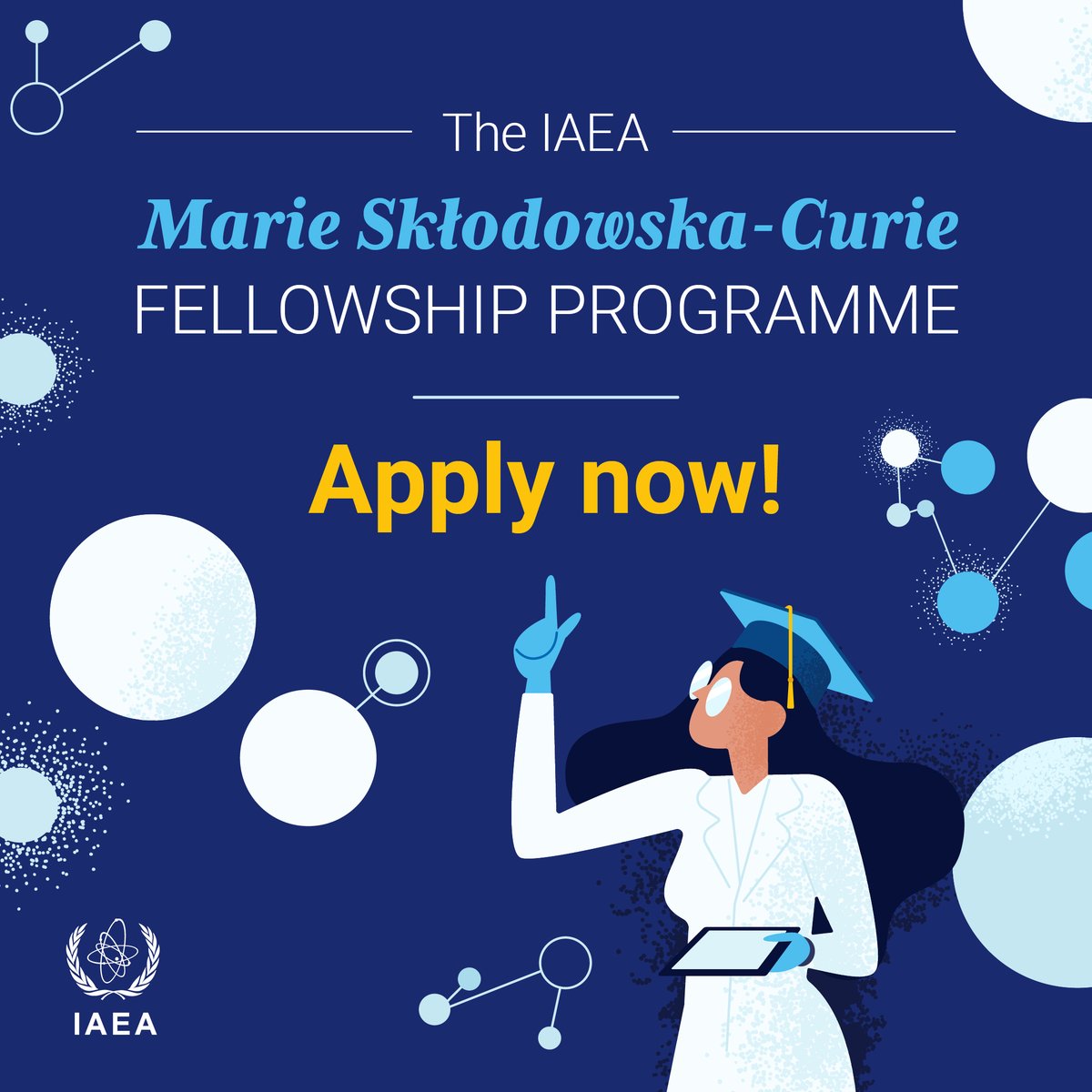 📢📢The 4th Marie Sklodowska-Curie Fellowship Programme application cycle is OPEN! 📚👩‍🔬👩‍💻 Women interested in studying nuclear-related subjects are encouraged to apply by 🗓️ 30 September. Learn more 👉 bit.ly/3DC48Qd Apply ➡️ bit.ly/3DM7dNQ