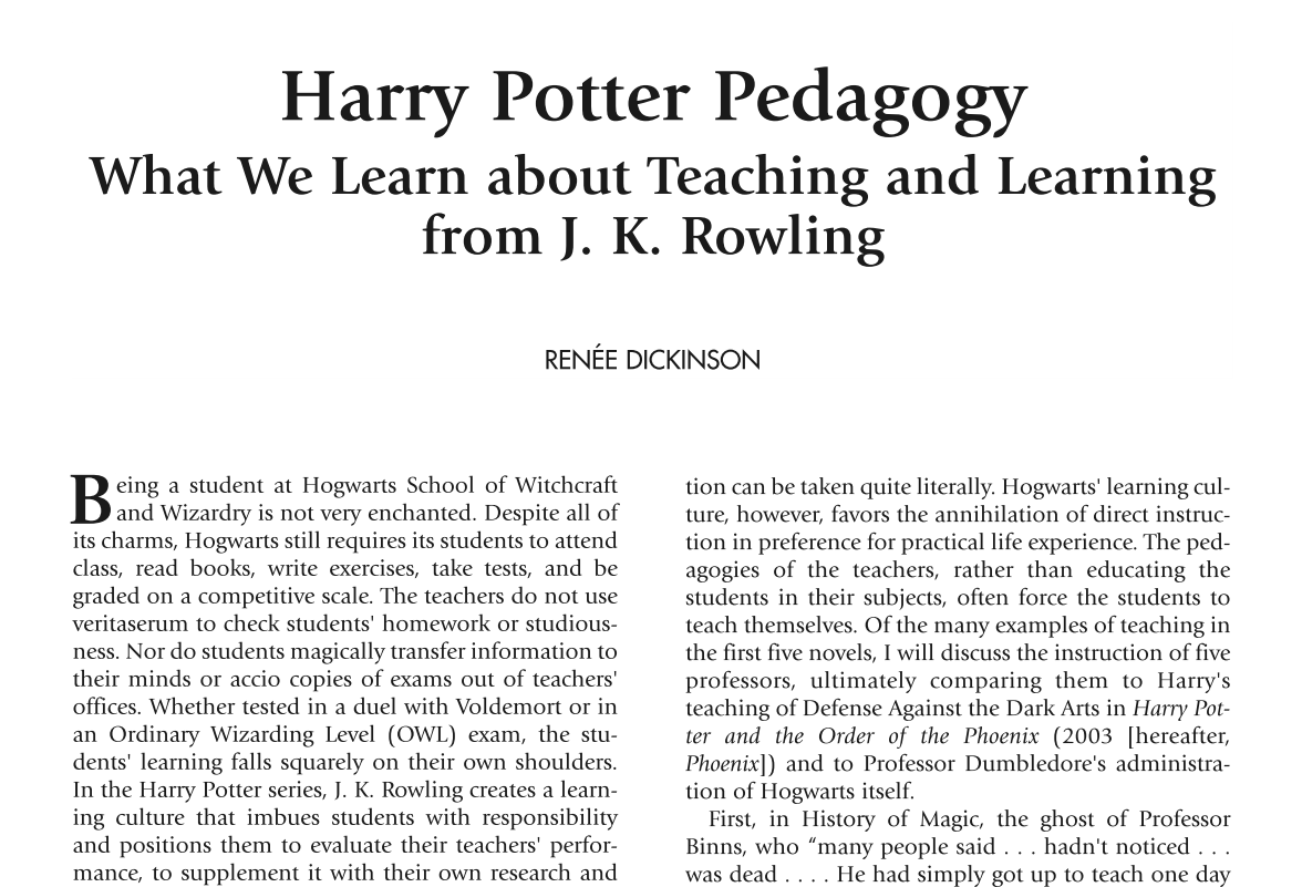 Yesterday someone asked me - can you do a 5 min video about how you do teaching at Chalmers School of Entrepreneurship? I don't need to do that video. I can just send them to watch the entire Harry Potter series. We teach like Dumbledore. Read more here: tandfonline.com/doi/pdf/10.320…