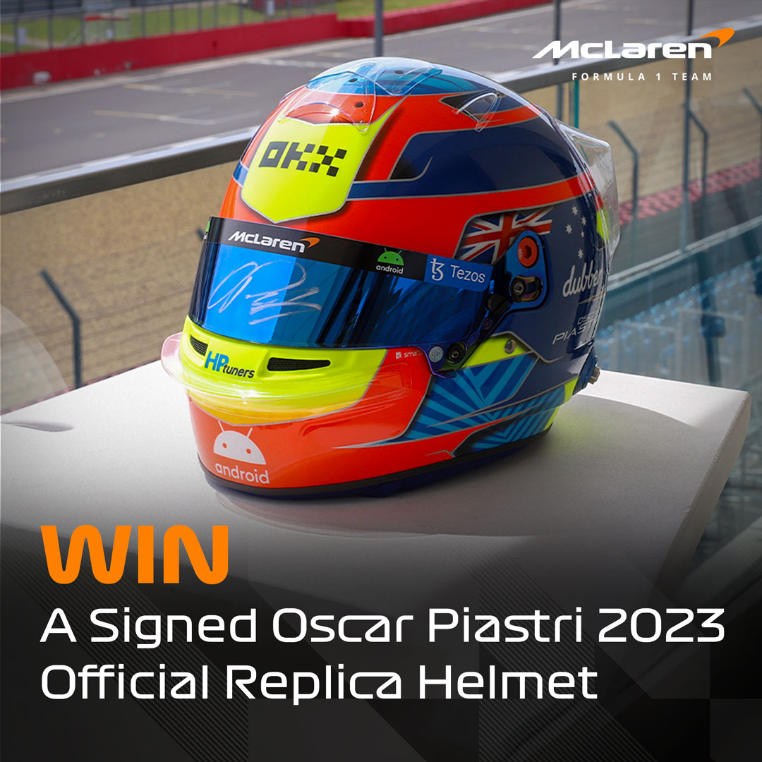 McLarenF1's tweet photo. Signed by the man himself! 👀✍️

Get your hands on this signed @OscarPiastri replica helmet, here's how. 👇