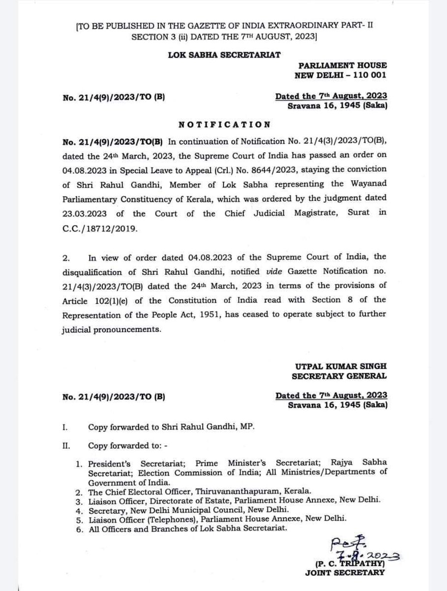 AdvMohanRajora1's tweet photo. Big congratulation to Respected Shri Rahul Gandhi ji &amp; all of you.
welcome Loksabha Secretariat.
@RahulGandhi https://t.co/OJICSvgqE7