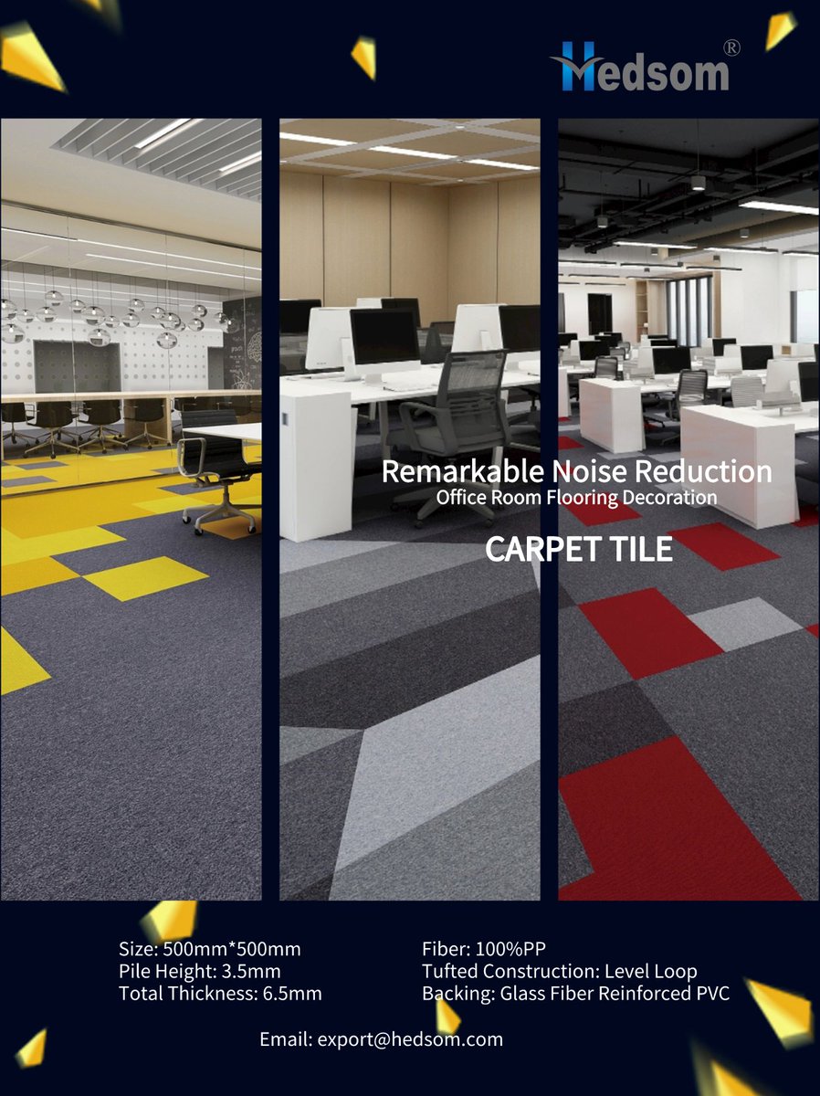 Remarkable Noise Reduction Carpet Tile for Office Room Flooring Decoration

Size: 500mm*500mm
Pile Height: 3.5mm
Total Thickness: 6.5mm
Fiber: 100%PP
Tufted Construction: Level Loop
Backing: Glass Fiber Reinforced PVC

Whatsapp: +8618664748006
Email: export@hedsom.com