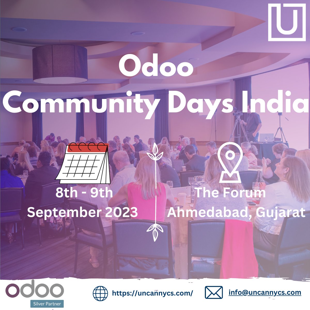 uncannycs's tweet photo. Experience the Future of Business at Odoo Community Days India in Ahmedabad! 🚀🇮🇳 Connect, Learn, and Innovate with industry leaders.  https://t.co/I144EJihvO
#uncannycs #OdooCommunityDays #Ahmedabad #FutureOfBusiness #BusinessTech #Innovation #IndustryLeaders #Networking https://t.co/b39GZvfn9L