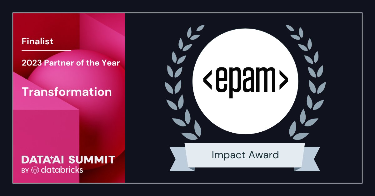 EPAM_Japan's tweet photo. EPAMは、2023 #Databricks パートナーアワードの2部門で最終選考に残りました！
Databricksと共に顧客価値とレイクハウスのイノベーションを推進できることを大変光栄に思います。

EPAMは、Databricksの戦略コンサルティングパートナーです。詳細は: https://t.co/7AXoWvapz2 (英語) https://t.co/Uxk5Jyw92y