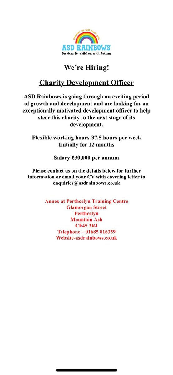 Closing date25th August. Please note this post does not involve direct work with children
