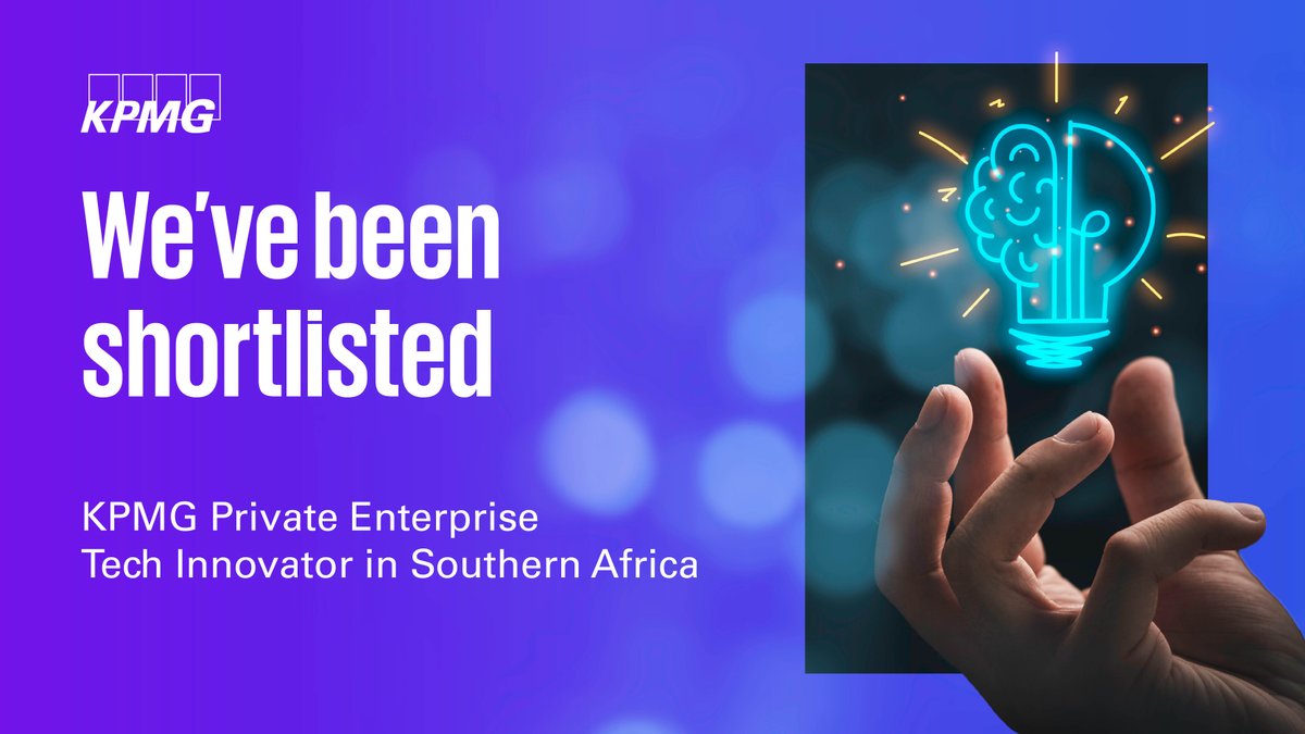 ElevateLifeZA's tweet photo. We’re delighted to share that we have been shortlisted as a @KPMG Private Enterprise Tech Innovator in Southern Africa finalist, where we will go head-to-head with 9 other contenders for a shot at the crown.  

#techinnovator #techtitan #privateenterprise https://t.co/isDDnU1Rk0