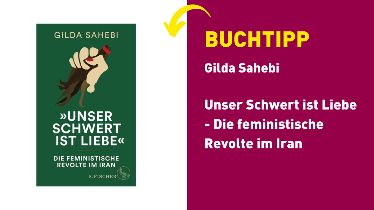 Buchtipp: Unser Schwert ist Liebe - Die feministische Revolte im Iran von Gilda Sahebi. 
"Was im Iran passiert, ist feministische Weltgeschichte": 
➡️ Einen Auszug gibt`s auf unserem Blog: eaf-berlin.de/was-uns-bewegt… 
#iranrevolution #JinJiyanAzadi #WomenLifeFreedom