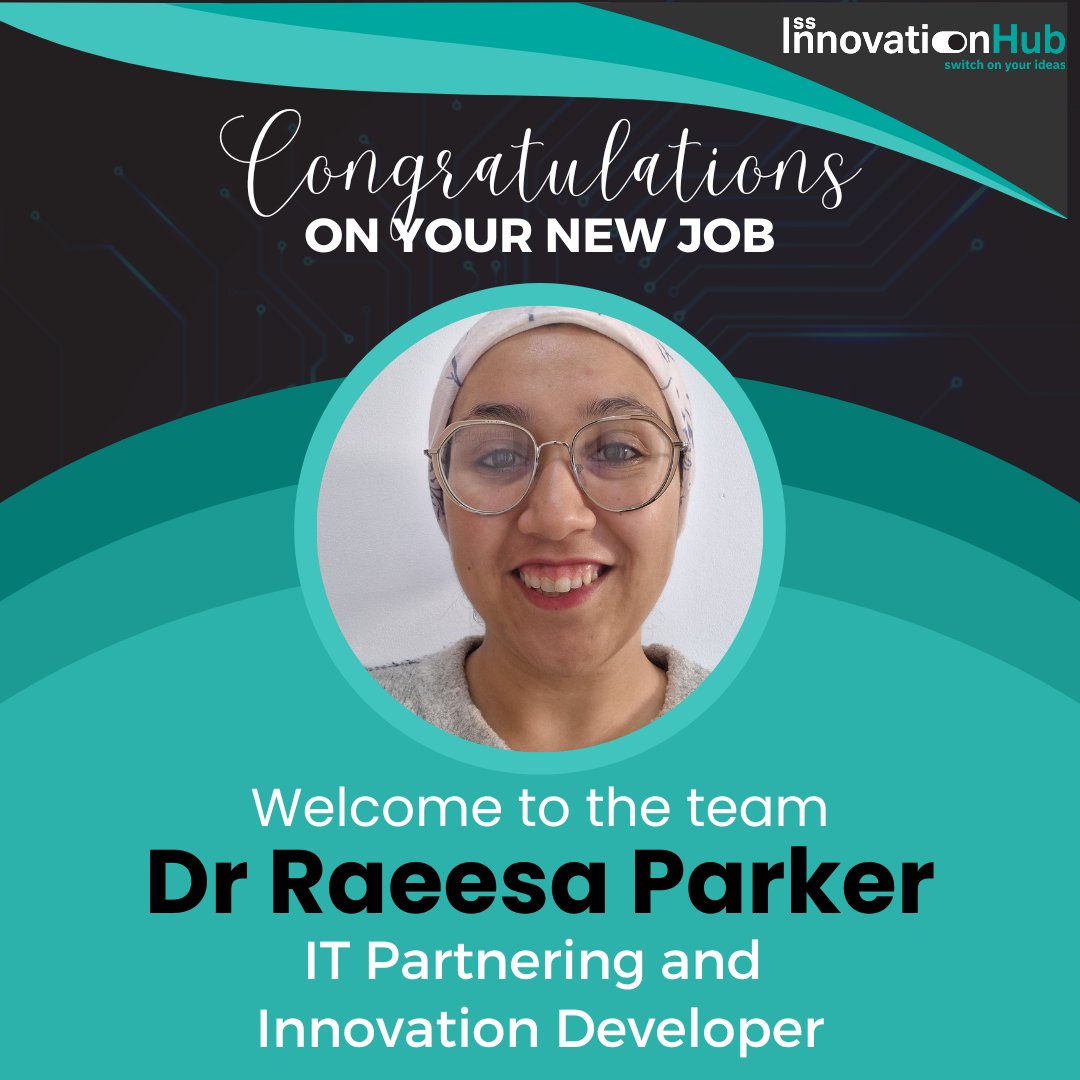 Congratulations Dr Raessa Parker who is joining our team as an IT Partnering and Innovation Developer today. We are very excited for what's to come! 

Keep an eye out on our socials for any future job opportunities in our team, and this could be you next!