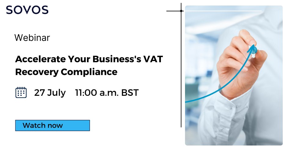SovosEMEA's tweet photo. Missed our recent VAT Recovery Webinar? Don't worry! We've got you covered with our On-Demand Webinar now available for you to watch anytime, anywhere! 

Watch now https://t.co/EYkyamLbIe 

#VATRecovery #TaxCompliance https://t.co/ALT1hwwHFD