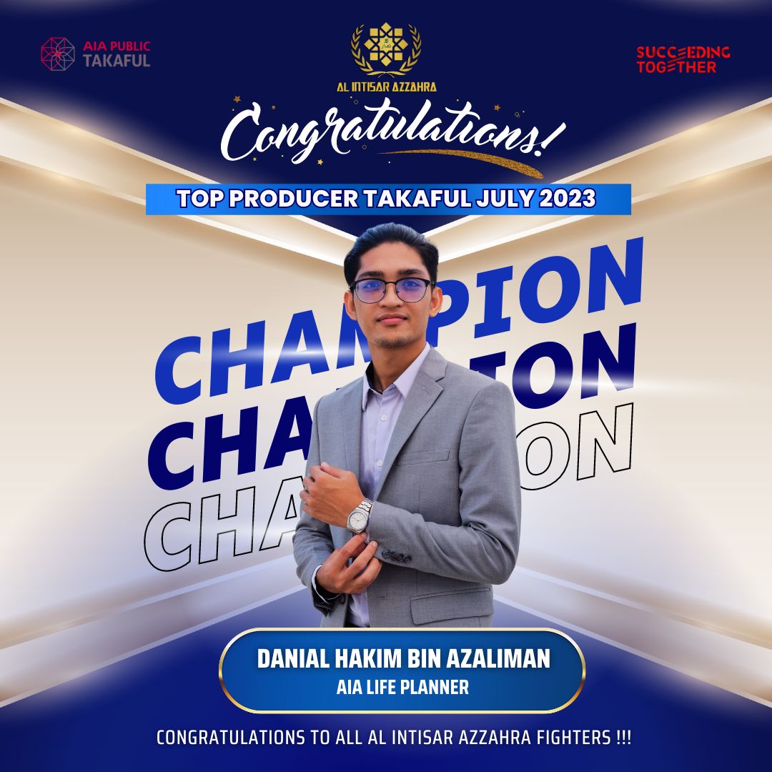 danial_aia's tweet image. 🎊CONGRATULATIONS🎊

Alhamdulillah, sekali lagi CHAMPION 🏆 sekali lagi untuk bulan JULY. ALHAMDULILLAH

Dua bulan berturut-turut sebagai CHAMPION.

To all JULY 2023 MONTHLY TOPPERS (BY TOTAL LIFE, TAKAFUL &amp;amp; GI) for KUALA TERENGGANU.

#azzahra #intisar #aia