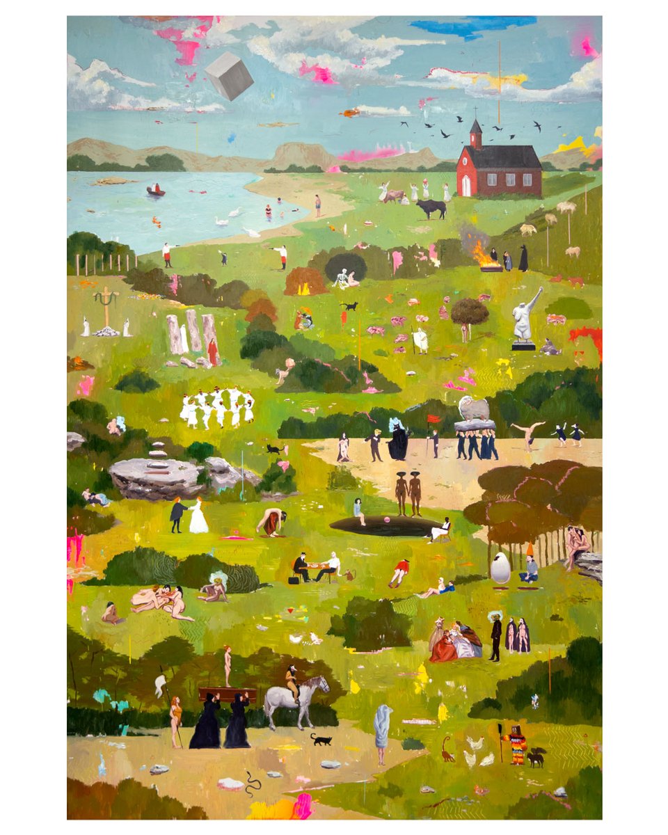 𝐄𝐥 𝐚𝐫𝐜𝐚𝐧𝐨 𝐬𝐢𝐧 𝐧𝐨𝐦𝐛𝐫𝐞 𝐬𝐢𝐞𝐦𝐩𝐫𝐞 𝐞𝐬 𝐛𝐮𝐞𝐧𝐚 𝐧𝐨𝐭𝐢𝐜𝐢𝐚 (𝟑) 🔮 El último post sobre este cuadro, lo prometo  🤞  No podía dejar la casa roja sin publicar 🖼️ Detalles y obra completa. 195x130cm óleo, spray y lápices de colores sobre lienzo fino fino