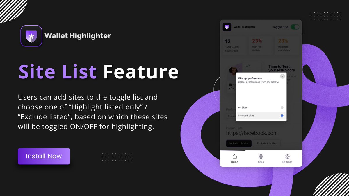 W_Highlighter's tweet photo. 🔒 Tailored Protection with Wallet Highlighter's Personalized Site List! 🌐✨
Take control of your crypto journey and stay safe your way. Your security, your rules! 🛡️💪
#CryptoSecurity #PersonalizedProtection #WalletHighlighter https://t.co/2wBzbVkTQb
