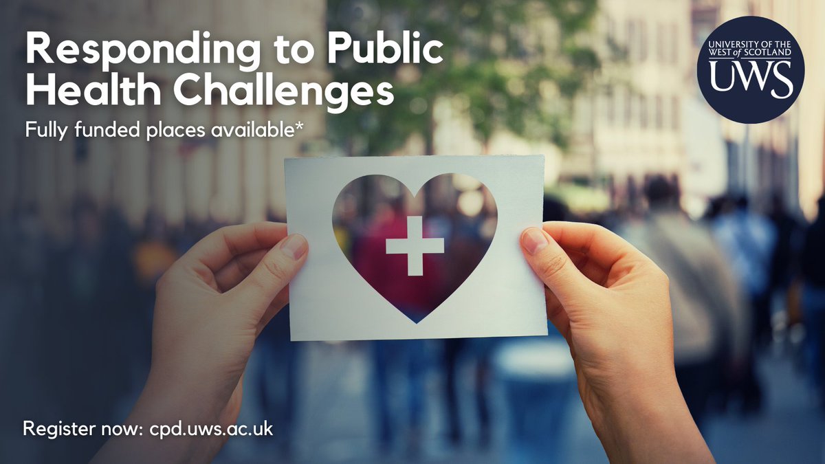 UWS_CPD's tweet photo. Gain insight into the measures used in determining trends and patterns in population health with our fully funded Responding to Public Health Challenges CPD course.

Register now: https://t.co/yUgRUJnYJS 

#PublicHealth #NHS #NHSTraining #CPD #HealthcareCPD https://t.co/wndPktwwpR