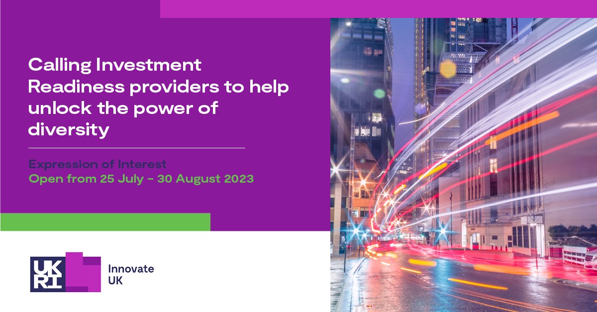 IUK_Connect's tweet photo. Do you provide support for innovators who are seeking #investment? Innovate UK is offering the chance to collaboratively develop a package of support to empower founders and promote diversity and inclusion in private investment. Find out more &amp; apply here: https://t.co/iTLZqZisDO https://t.co/hbyINOgalD