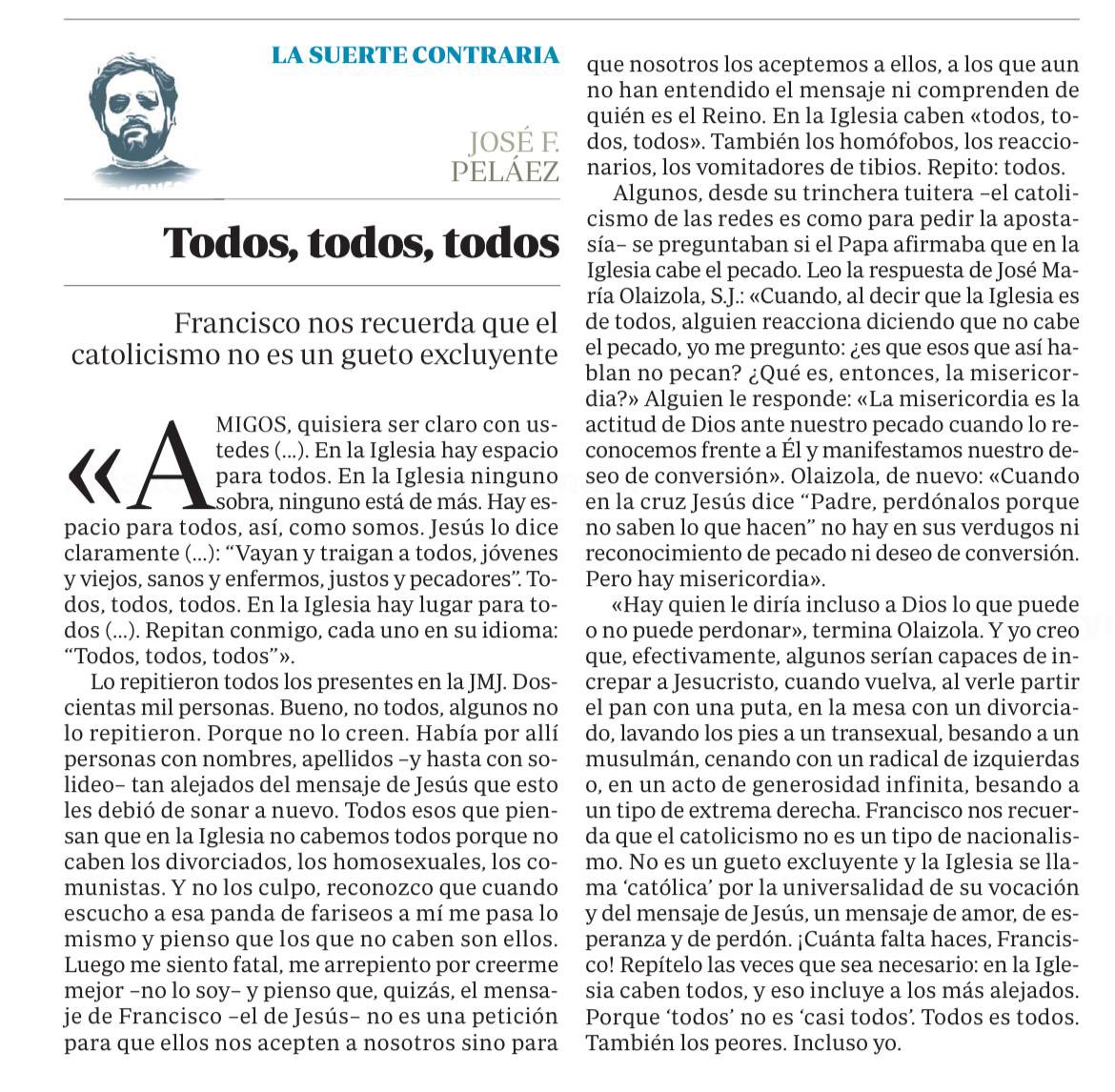 Gracias, <a href="/MagfcoMargarito/">José F. Peláez</a>  por la claridad y la cita. Creo que todos necesitamos abrirnos al distinto