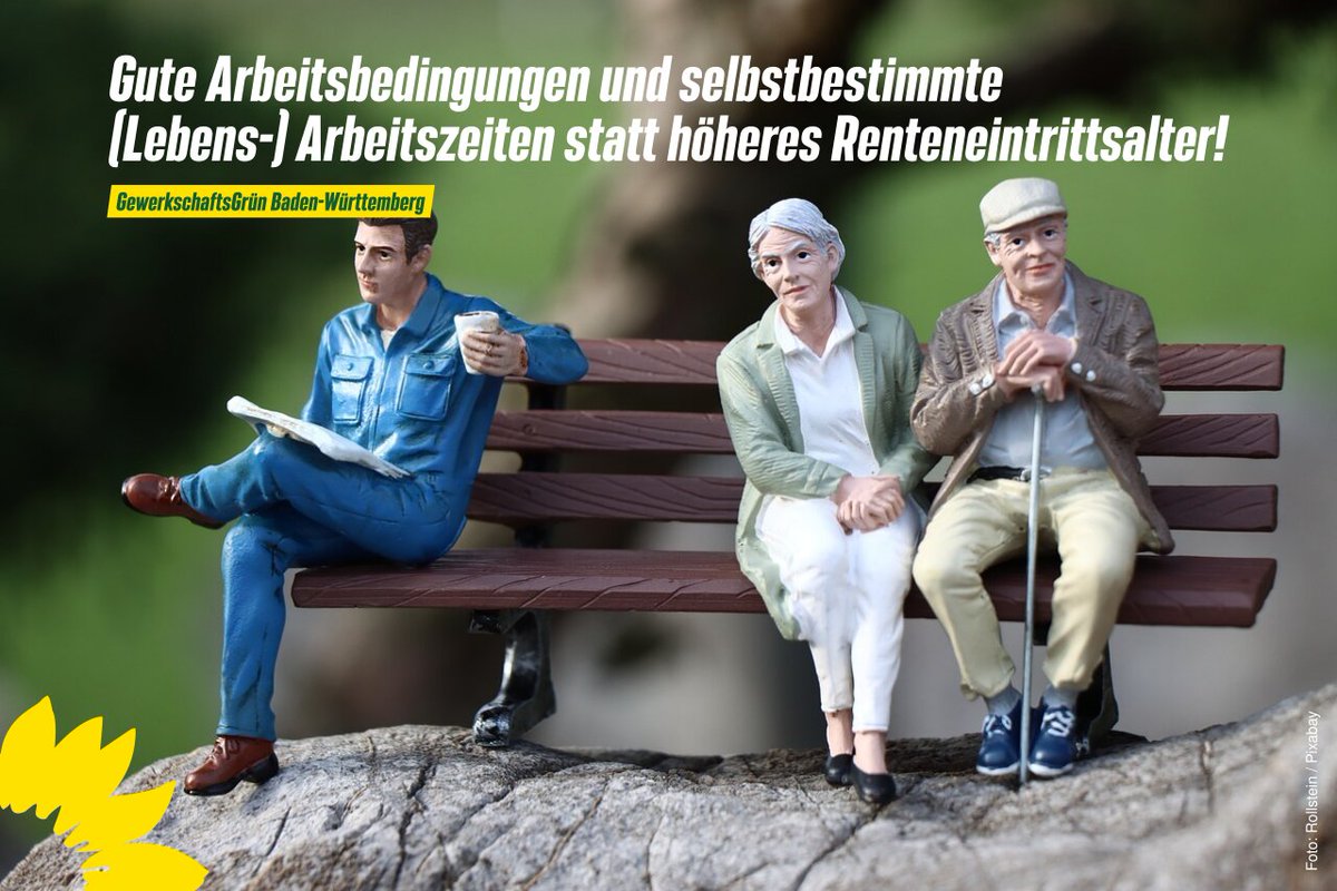 <a href="/GewerkschaftGRN/">GewerkschaftsGrün 💚🏳️‍🌈🌻</a> Baden-Württemberg hat einen Offenen Brief 📨an den baden-württembergischen Finanzminister , <a href="/DerDanyal/">Danyal Bayaz</a> , geschickt als Antwort auf seinen Vorstoß, ein höheres Renteneintrittsalter sei „unvermeidbar“. ☝️🧐
gewerkschaftsgruen.de/?p=4923