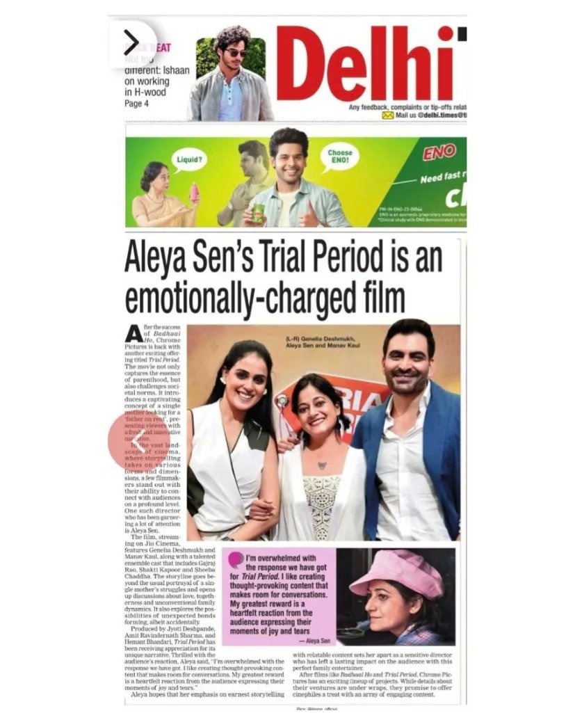 It takes a lot of hard work to see that 3/3”pic of yours on a front page. Today all the heartaches and breakdowns, make sense!
What a journey it’s been… thanking all who have been part of it 💎

#CHROMEPICTURES #BombayTimes #DelhiTimes