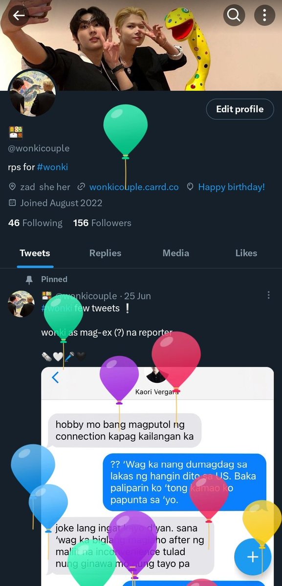 wonkicouple's tweet photo. BALLOONS ⁉️💗🤕🤞💕🎉🫵🥹🫨🤌 https://t.co/Wbp5bJrDz5