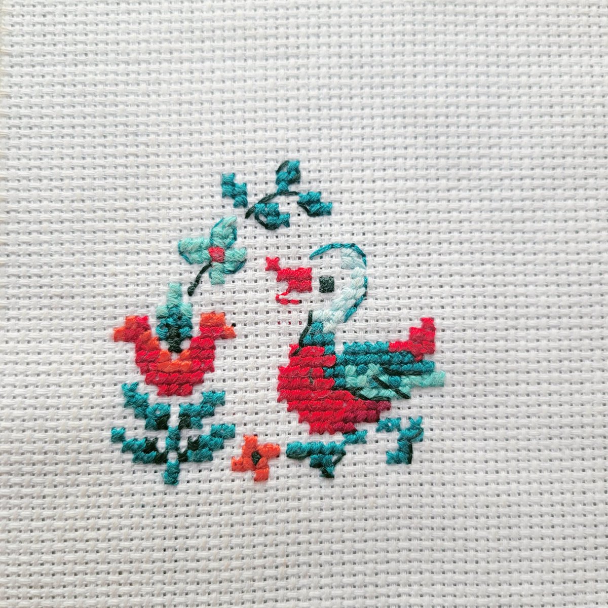 【クロスステッチ マルチケース】特別仕様❤︎薔薇ホック　ヴェロニク クロスステッチ マルチケース】特別仕様❤︎薔薇ホック ヴェ