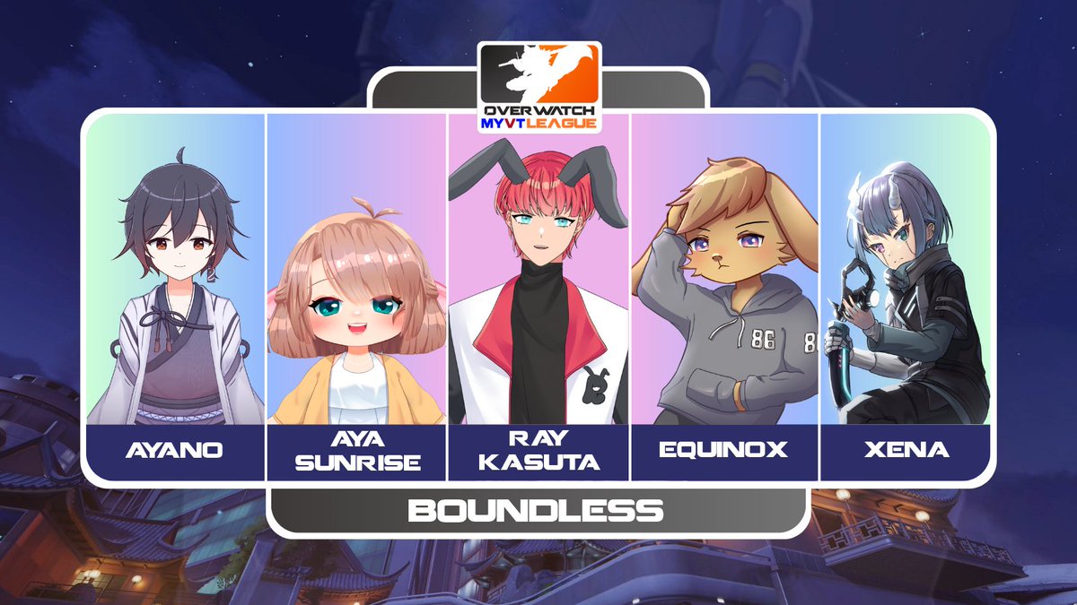 RhysFoxKnight's tweet image. Revealing the first team to be participating in the upcoming MYVT Overwatch League!

~Team Boundless~

#MYVTOWL #MYVTuber