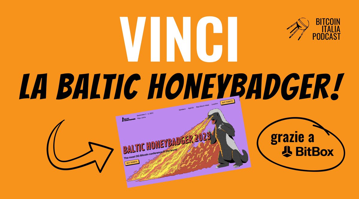 💣GIVEAWAY!!!💣

È la più OG tra le conferenze #Bitcoin e ti regaliamo un biglietto! 

Per partecipare all’estrazione:
1- Segui <a href="/BitBoxSwiss/">BitBox</a> e <a href="/bip_show/">Bitcoin Italia Podcast</a>.
2- Ritwitta ora!

Annunceremo il vincitore tra 48 ore!

Ci vediamo a Riga grazie a #BITBOX02! 

🔥