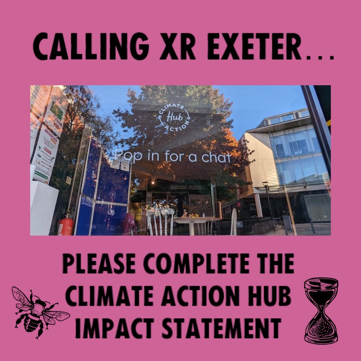 To everyone that has used the #ClimateAction hub in #exeter - we need your help. Our lease expires on 15th August and we are trying to collect feedback from everyone that has used the hub to help us find a new home 🏡 Please fill in this form if you can🙏 docs.google.com/forms/d/e/1FAI…