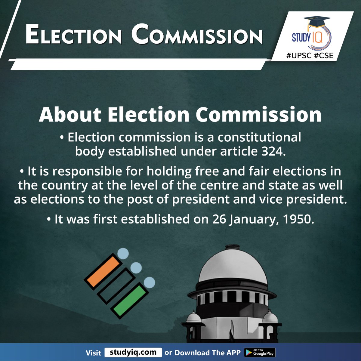 upsciq's tweet photo. Election Commission
#electioncommission #supremecourt #arungoel #electioncommissioner #indianconstitution #article324 #fairelections #president #vicepresident #chiefelectioncommissioner #india #evm #loksabha #rajyasabha #statelegislativeassemblies #upsc #cse #ips #ias https://t.co/VGlRAJfeHK