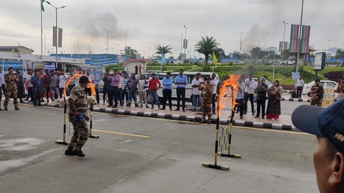 CISFHQrs's tweet photo. NOT JUST A DOG, A SOLDIER TOO.
Glimpses of explosive detection demo exhibited by CISF K9 squad during Aviation Security Culture Week observed @ Dehradun Airport. K9 squad works tirelessly in tandem with personnel in securing the airport.
#SeeItSayItSecureIt
@MoCA_GoI
@BcasHq https://t.co/xtLQbqnaak