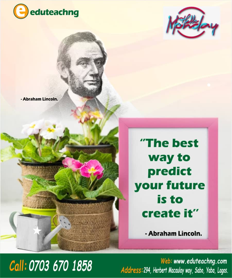 Eduteachng's tweet photo. As an active player in your life, you can create your future if you are willing to make it happen.

Visit  https://t.co/u1ZxlqdCCd to fill out a tutors form or to request qualified tutors.

#eduteachng #homelesson #tutors #lagosdads #Mondaymotivation #virtualclases #abujamum https://t.co/A5pnGmYVyH