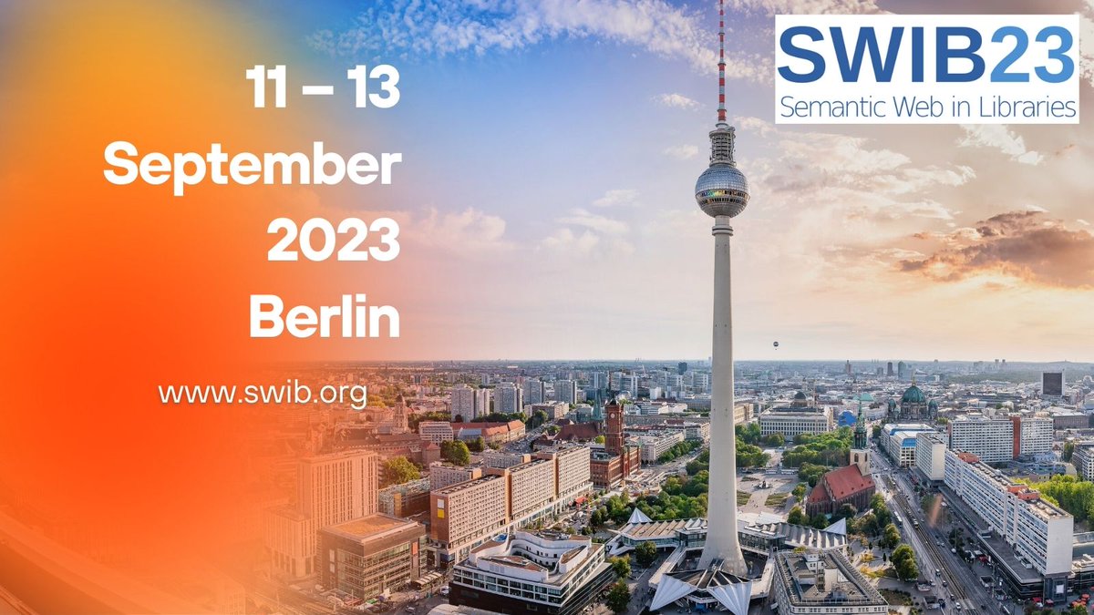 In five weeks #swib23 will start in Berlin
 with a day of hands-on workshops.

The participant lists are slowly filling up. Register at swib.org/swib23/registr… to have the full choice between five workshops.

Programme: swib.org/swib23/program…

#linkeddata #libraries