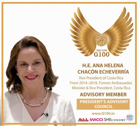 G100wefleaders's tweet photo. Welcoming H.E. Ana Helena Chacón Echeverría. Former Vice President of Costa Rica, Excellency Chacón has led her nation eminently as minister, ambassador and humanitarian leader. @anita_chae https://t.co/AAha6b5gbc