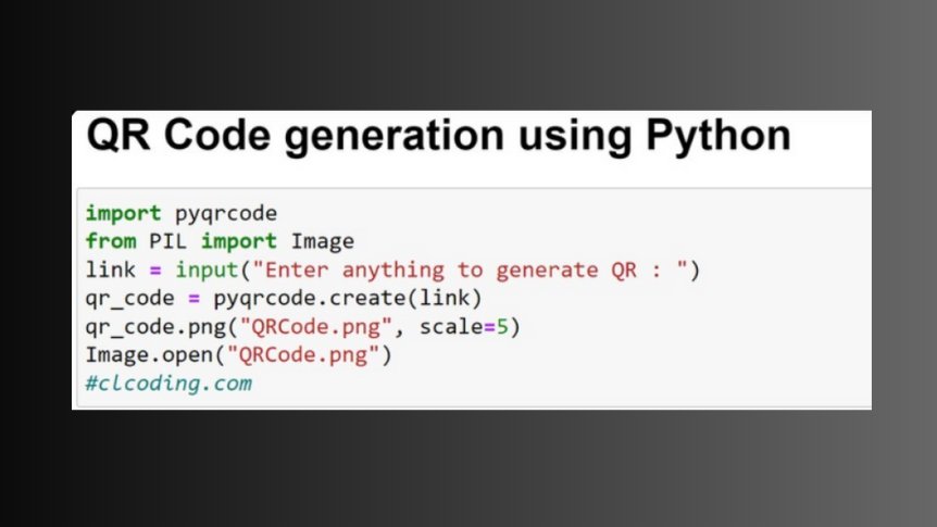 heyshrutimishra's tweet photo. 4. QR code generation using Python. https://t.co/AT0rgP3wyY