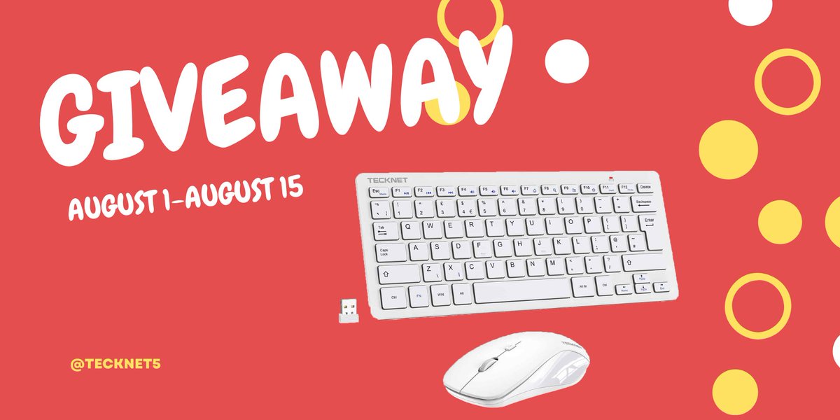 #HelloAugust #GiveawayTime 
🎁Keyboard Mouse Set
To Enter, Simply👇
1. Follow @TECKNET5
2. Like, RT, Tag a friends in the comments(Each comment is a new entry, so go wild!)

#Giveaway #keyboard #office #Travel #FreeShipping #gifts #Giveaways #holiday #CAMPUS2023 #CAMPUSGIRLS2024