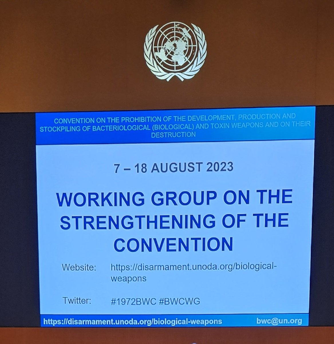 Ready to start the substantive discussion of the new Working Group on the strengthening of the #1972BWC 🇮🇹🇺🇳