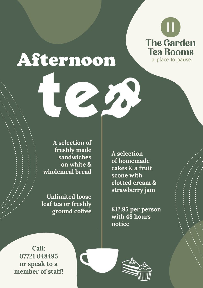 Happy #NationalAfternoonTeaWeek! 🍰😋
Come enjoy one of our #AfternoonTeas which include a selection of #freshlymadesandwiches, #homemadecakes, #fruitscone, #strawberryjam, #clottedcream & unlimited #leaftea or #freshlygroundcoffee. ☕ #TheGardenTeaRooms #GardenTeaRooms