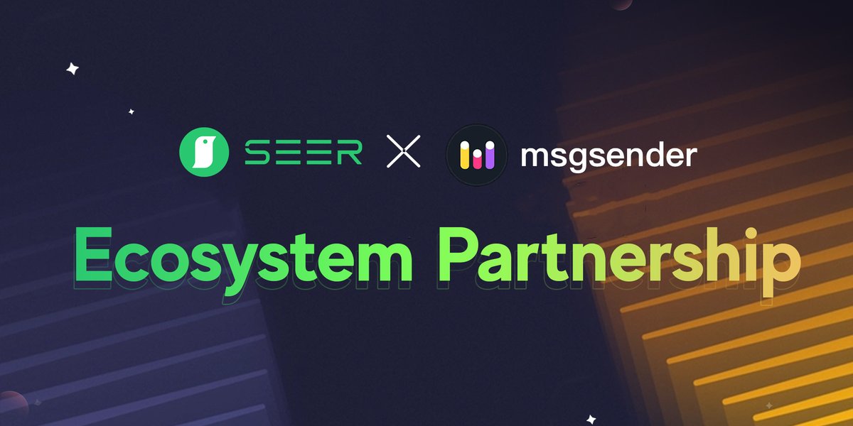 SeerFoundation's tweet image. 👏👏We are delighted to announce the collaboration between @SeerFoundation and @sender_msg. 
🌈We will explore and unlock more value in the DEFI and WEB3 domains.

📌MsgSender is a multi-chain DeFi trading terminal with K charts.

#SEER #Socialfi #Defi #blockchain #WEB3…