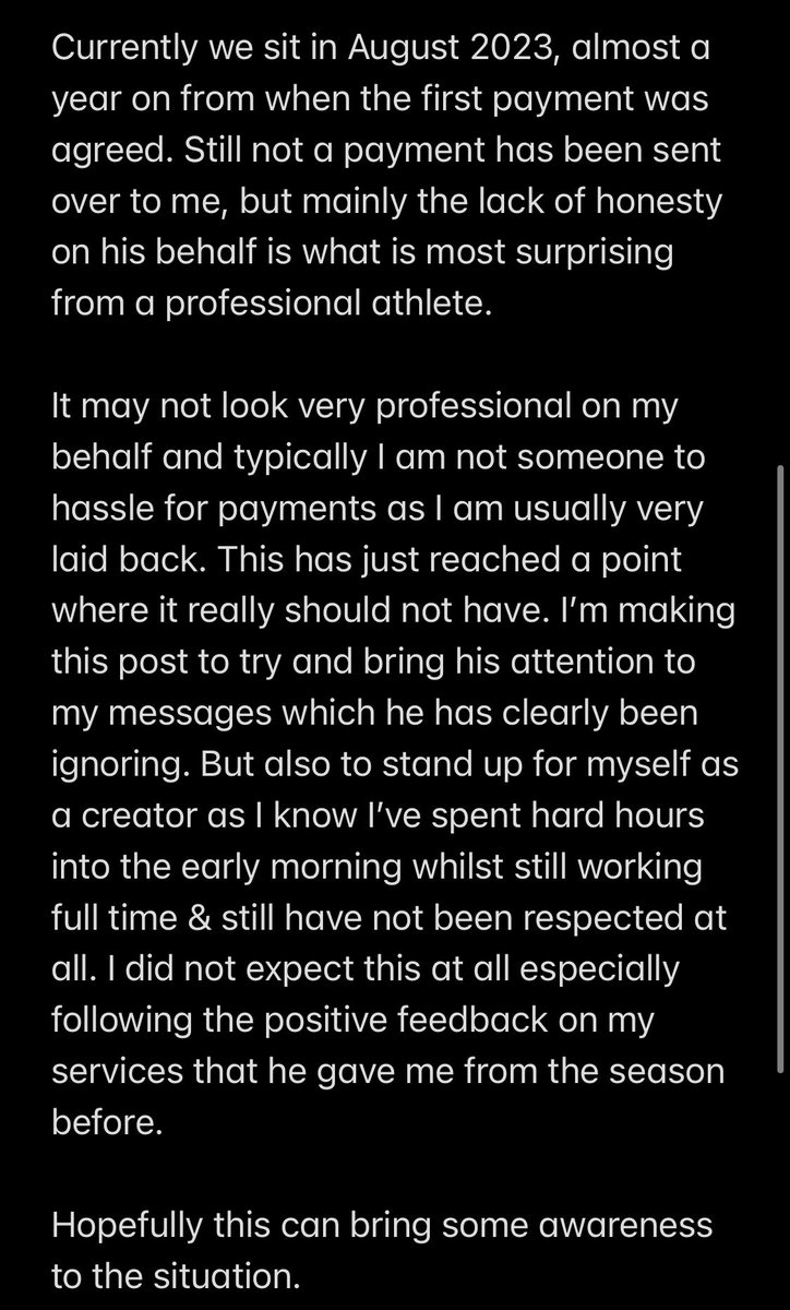 __Kieranrainey's tweet photo. PLEASE READ. If anyone could share by retweeting or tagging @OfficialJET10 in the replies as I am still awaiting payment, it would be greatly appreciated. Thank you. - @VhiqoVisuals https://t.co/IByOIHU9fi
