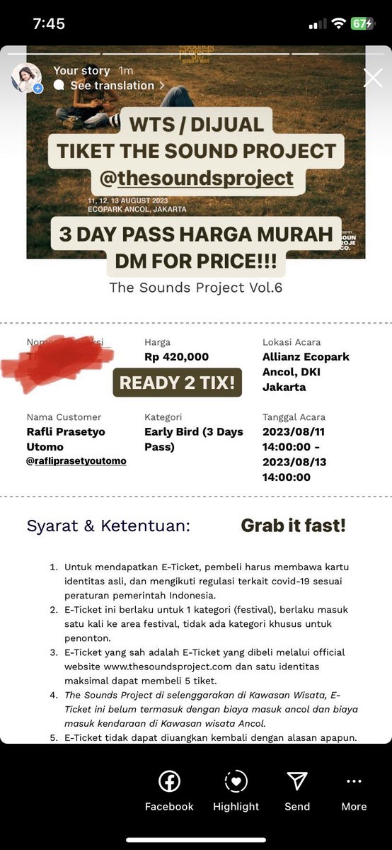 swyunyun's tweet image. WTS / JUAL RUGI
TIKET THE SOUND PROJECT
Sisa 1tix! 380k aja trusted! dm aja ya thank u
#wts #thesoundproject