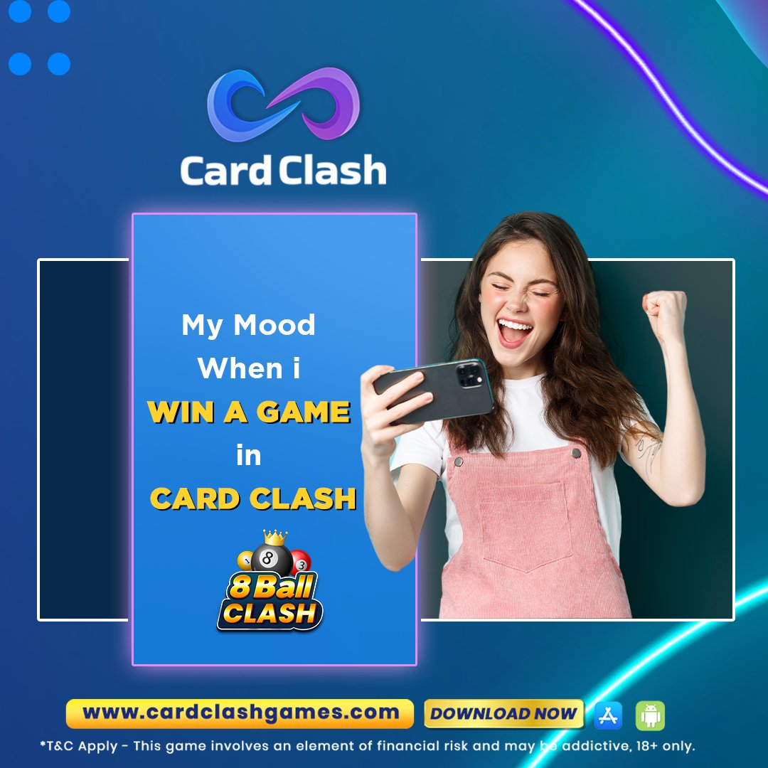cardclash_io's tweet image. Looking for thrilling gaming experiences? Look no further! At Card Clash, we offer an incredible range of real money games that will keep you on the edge of your seat! 💥

Download the App Now
cardclashgames.com/download
#ludo #snakeandladder #rummy #poker #cardclash #bolkekhel