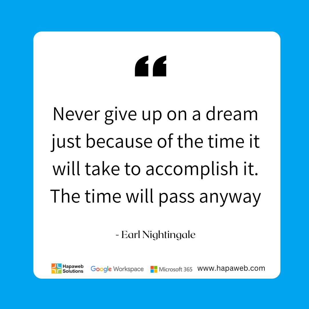 hapaweb's tweet photo. Embrace the journey and never let go of your dreams. 🌟⏳ Time is a precious gift; every moment counts towards your goals. be reminded that the path may take time, but the destination is worth every step. Keep pushing forward! 💪✨
#hapawebsolutions
#DontGiveUp
#Newweek
#qoute https://t.co/Mhsf8OIOXT
