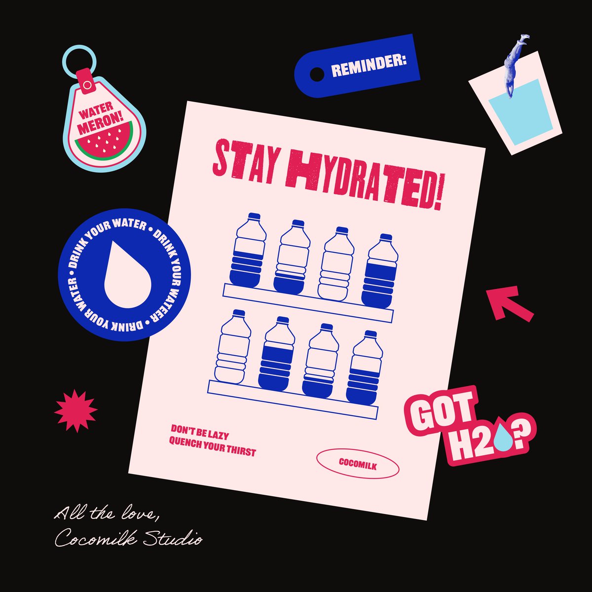 Hydration check! 💧 How many glasses of water did you drink today? Drinking lots of water helps keep your mind and body healthy and happy—a little reminder from your friendly, neighborhood Coco Crew 🧉💙
