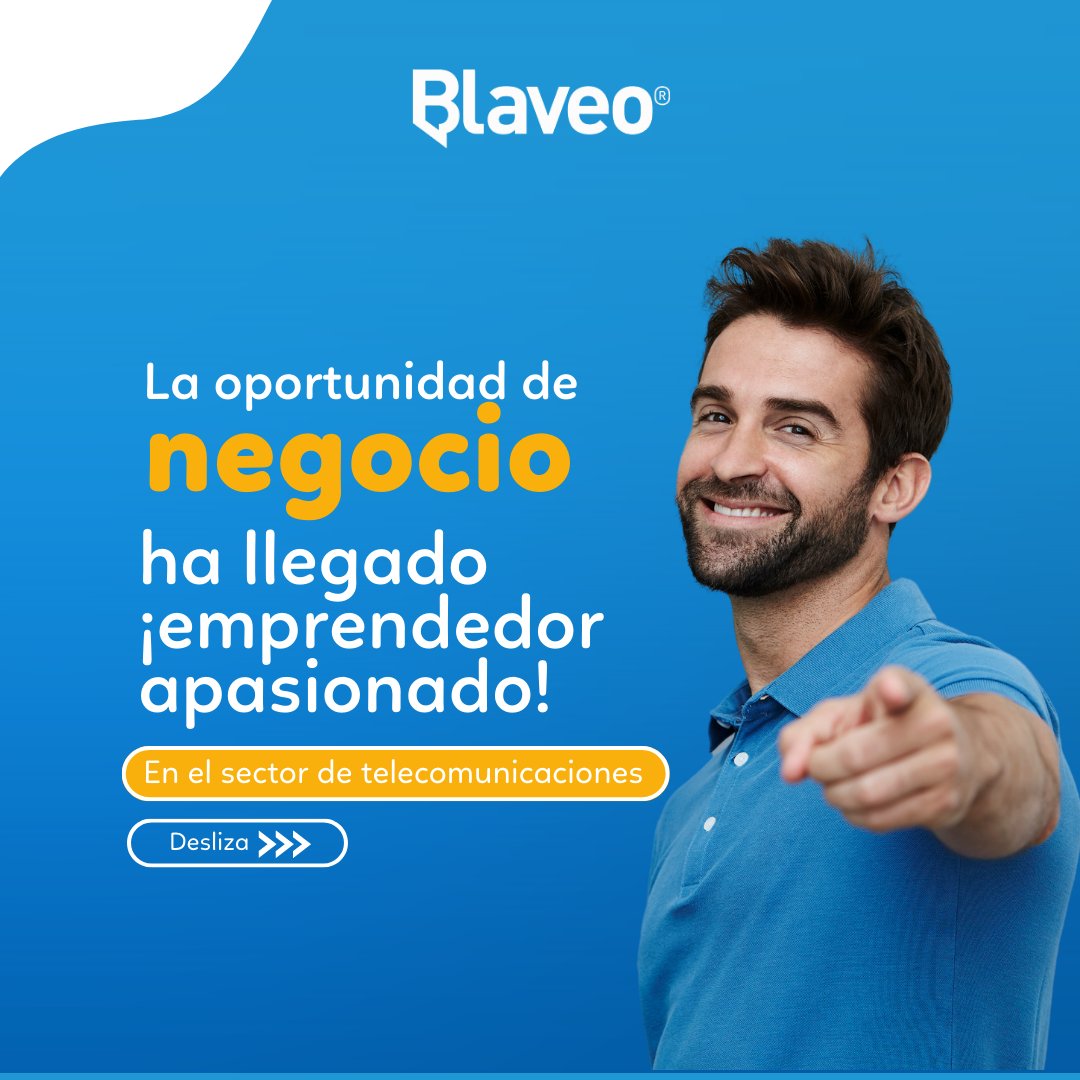 blaveo_oficial's tweet photo. 💻📱☎️ Si eres #emprendedor y un apasionado de las #Telecomunicaciones te acompañamos a montar tu propio negocio
Infórmate sin compromiso
📧 distribuidores@blaveo.com
☎️ 953049184
#Blaveo #operadorlocal #negociolocal https://t.co/iEuO3VJsae