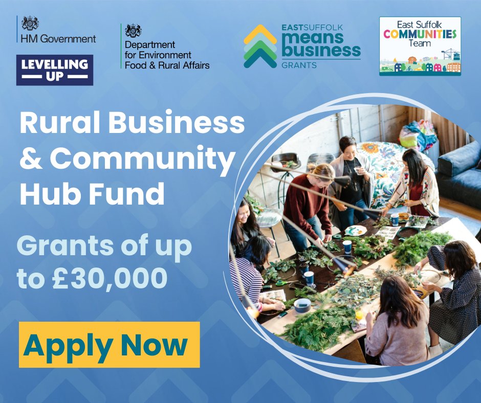 Funding news! Community groups in East Suffolk are being invited to apply for up to £30,000 in capital grant funding for upgrades and improvements to facilities. We are also able to offer support to potential applicants, read here for more information
eastsuffolk.gov.uk/news/east-suff…