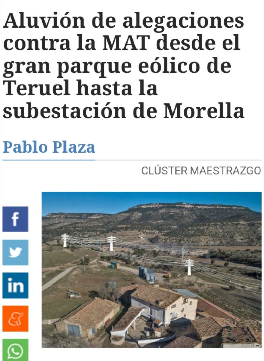 ➡️Des de la plataforma <a href="/NoMatCCastello/">No a la MAT Comarques de Castelló</a> volem informar que després de les al·legacions presentades i el recurs d'alçada NO hi ha cap novetat més en relació al projecte, i per tant NO s'ha donat cap permís nou ni s'ha aprovat la utilitat pública, per tant EN CAP CAS poden expropiar