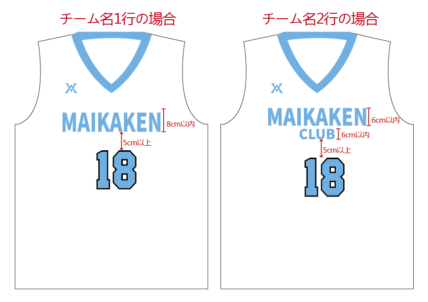 maikaken4's tweet photo. JBAユニフォーム規程にゲームウエア」につけることができるものについて
チーム名
・シャツ前面1箇所かつ2行以内
・シャツ背面1箇所
1行の場合、高さは「8cm」以内
2行の場合、各行は「6cm」以内
チーム名は選手番号までは「5cm」以上離れていなければならない.
#マイカケン
＃maikaken https://t.co/KWLFj7p0kZ